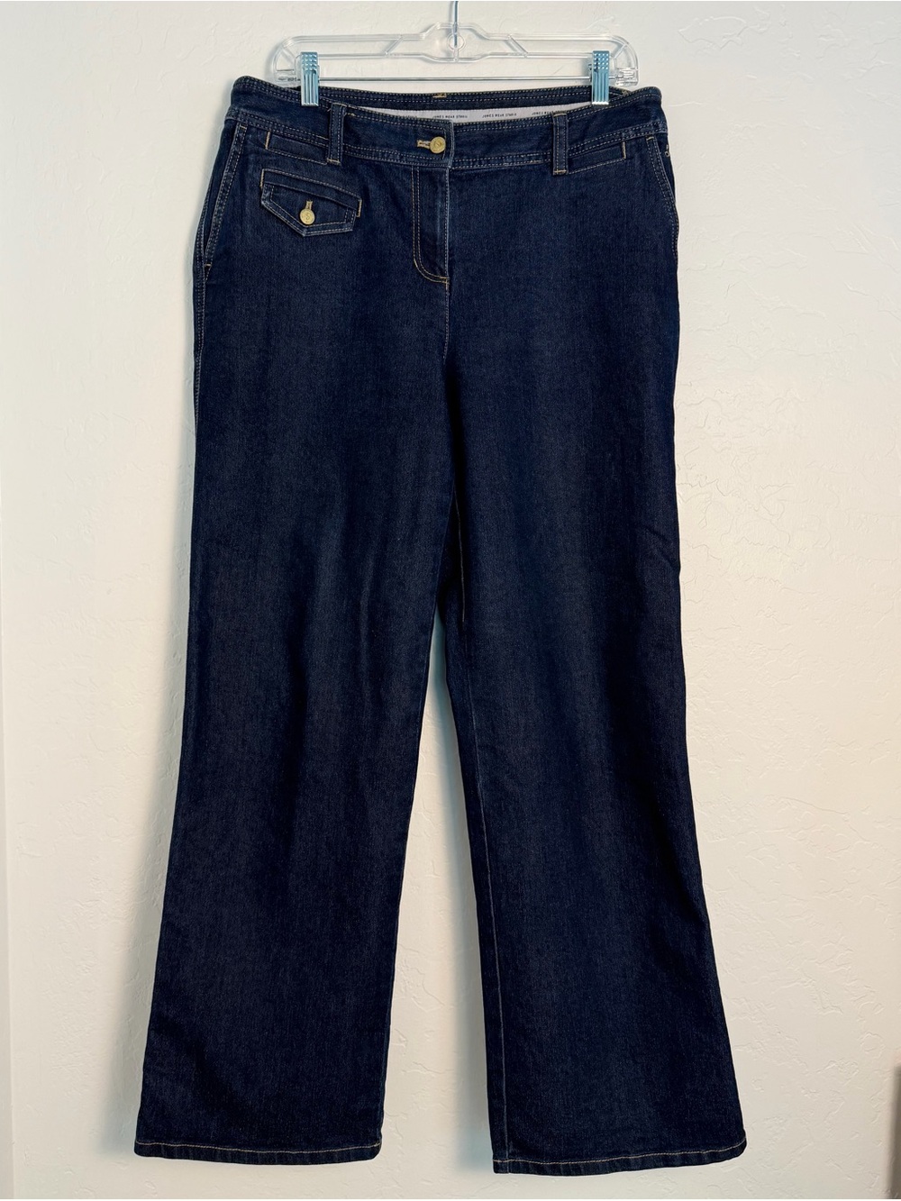 Vintage Jones Wear Studio Women's Sz 14 Classic Dark Blue Jeans slightly Bootcut